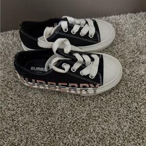 Burberry Kids Black and White Sneakers